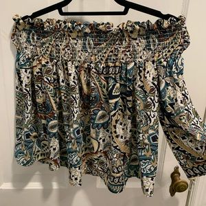 Off-the-shoulder Printed Top